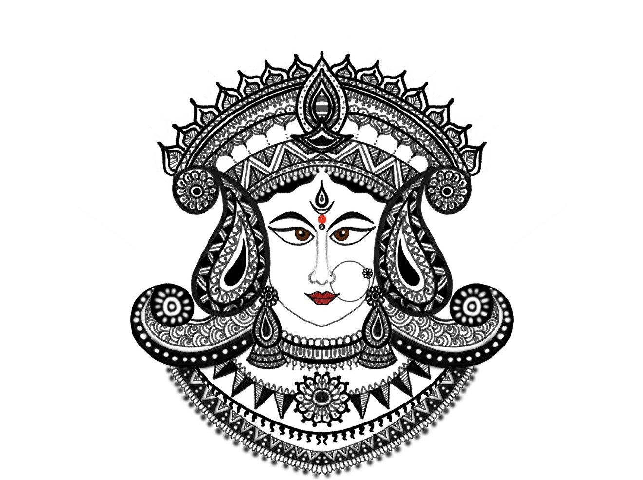 An intricate digital mandala inspired by Goddess Durga, where sacred geometry and traditional motifs come together to symbolize strength, grace, and inner harmony. — entry by Anjali popat, AI vs Artists Challenge